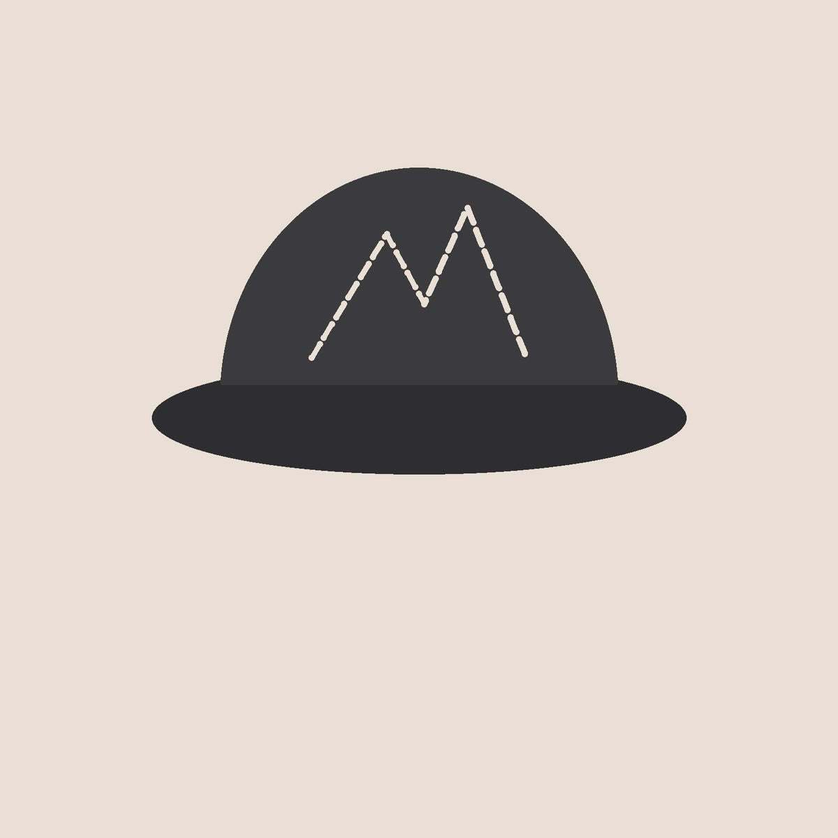 Ridgeline Trucker in charcoal, mountain stitched in three thread colours