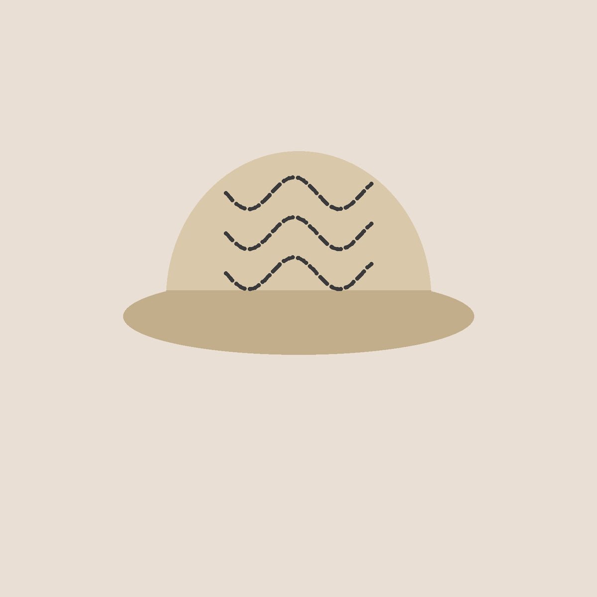 Tidewater Dad Cap in sand, waves stitched in two thread colours
