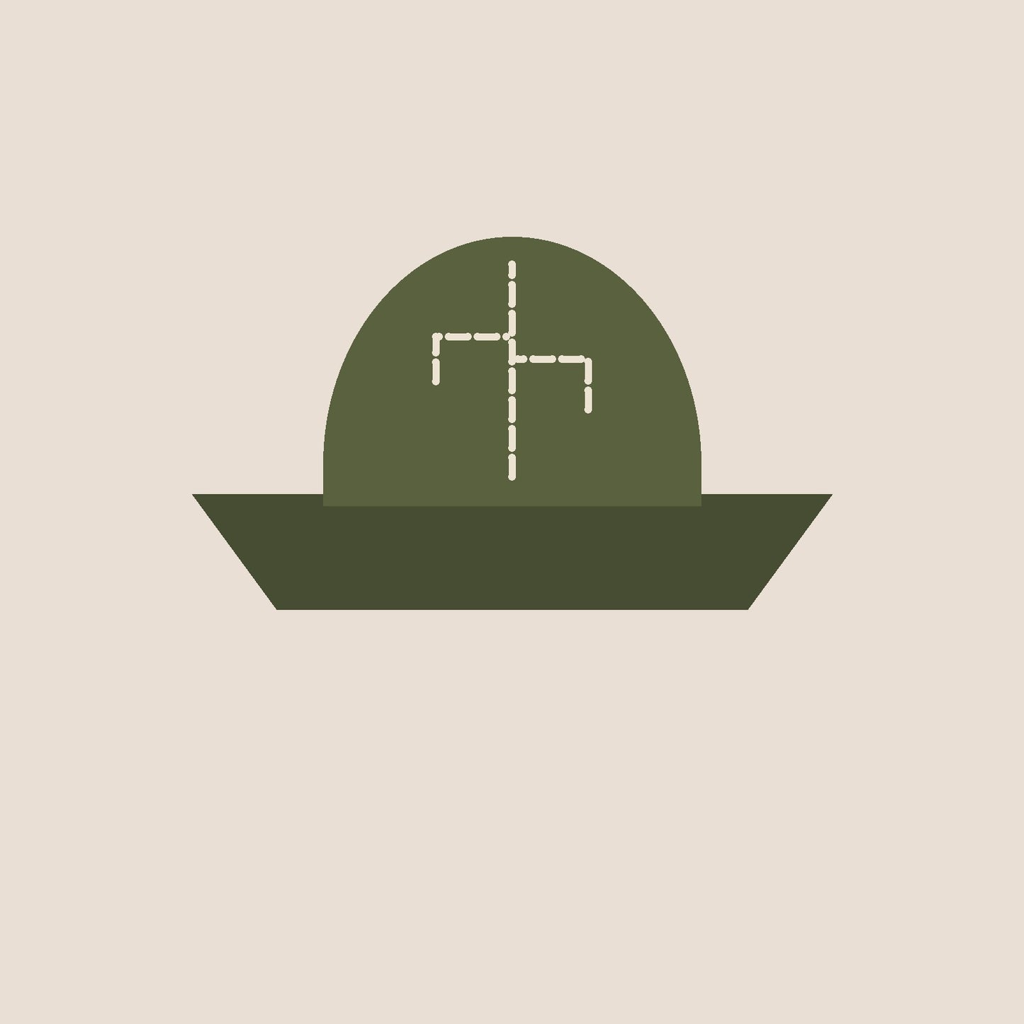 Field Bucket in olive, saguaro stitched in two thread colours