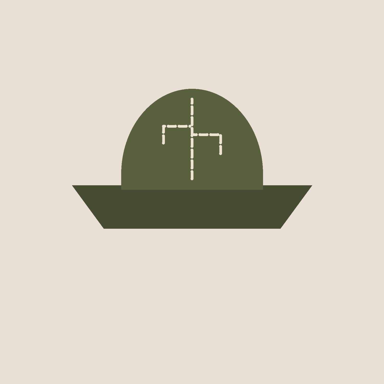 Field Bucket in olive, saguaro stitched in two thread colours