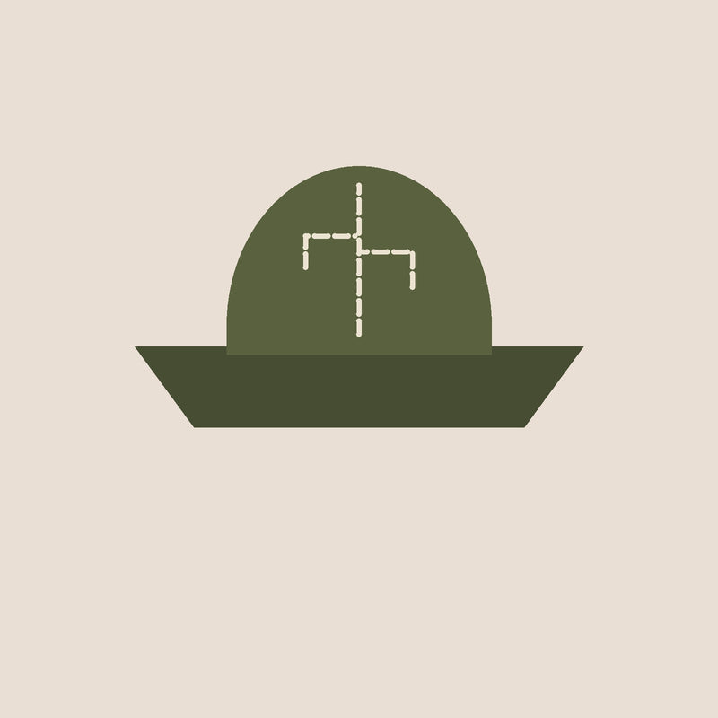Field Bucket in olive, saguaro stitched in two thread colours