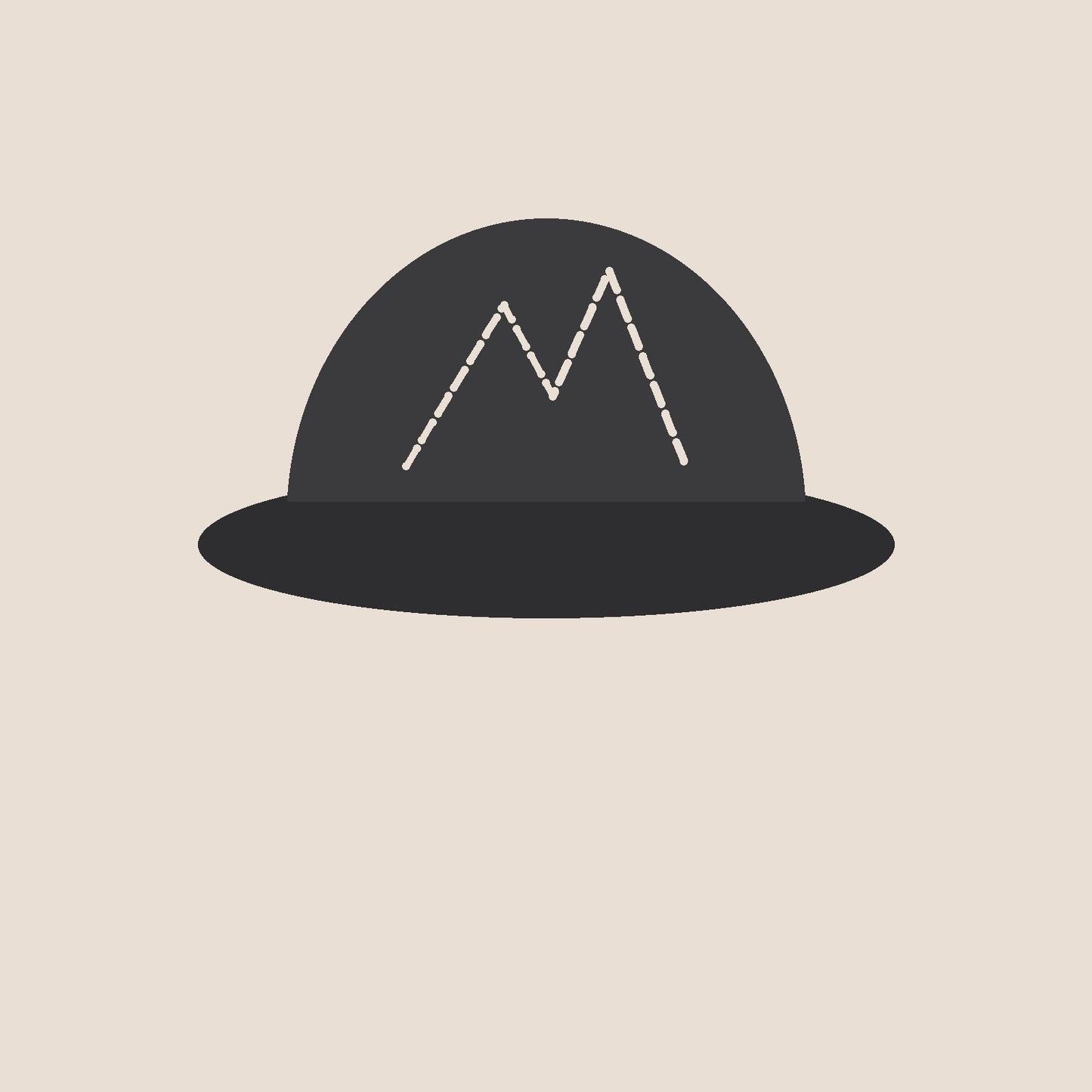Ridgeline Trucker in charcoal, mountain stitched in three thread colours