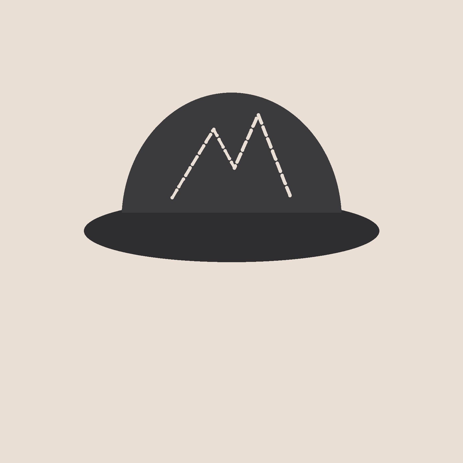 Ridgeline Trucker in charcoal, mountain stitched in three thread colours