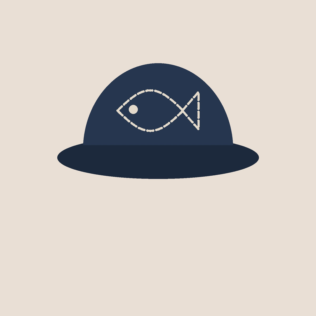 Salt Fork Trucker in navy, trout stitched in three thread colours