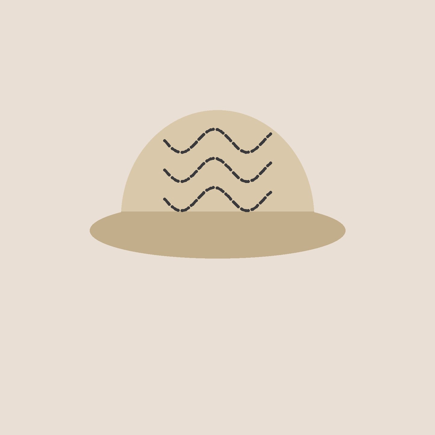 Tidewater Dad Cap in sand, waves stitched in two thread colours