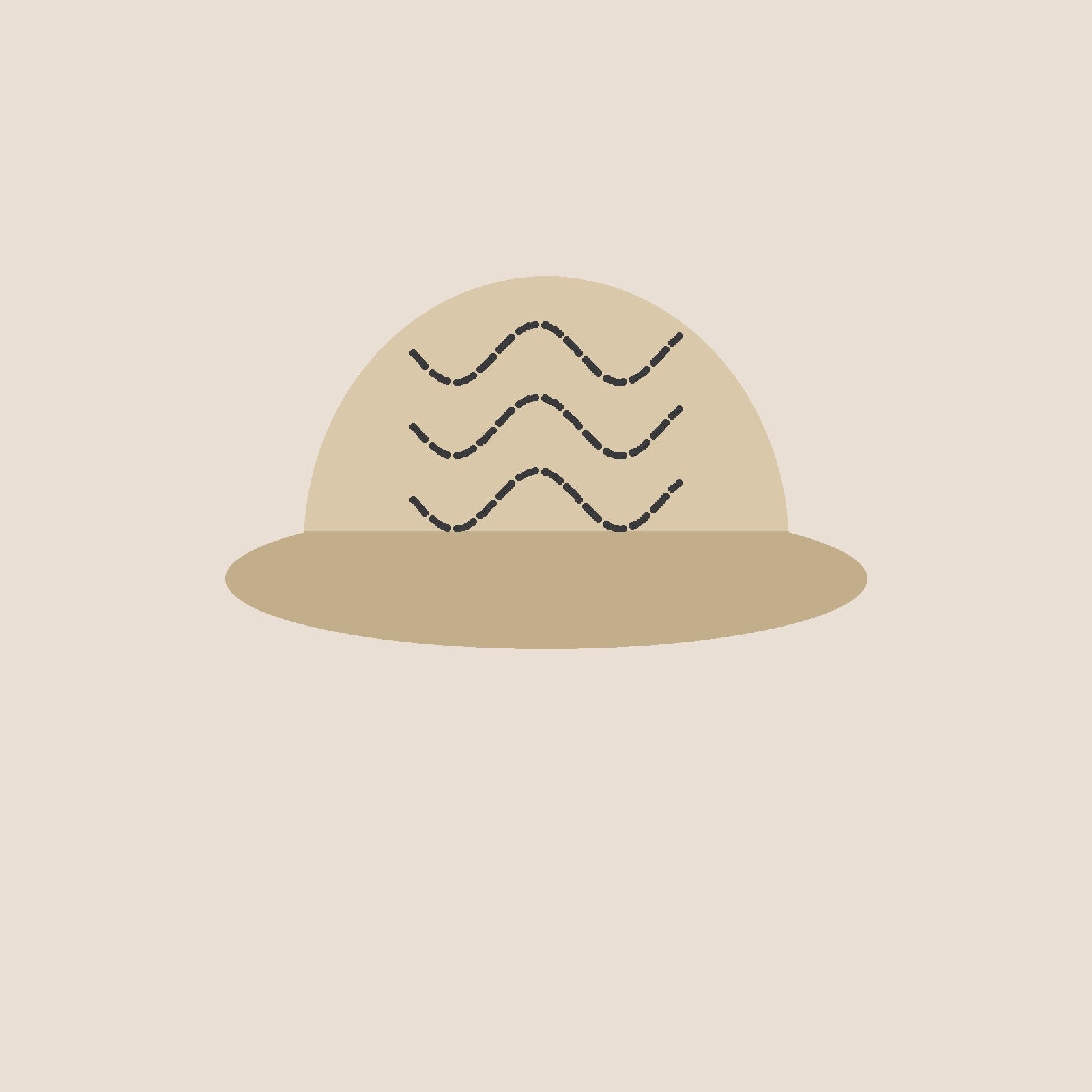 Tidewater Dad Cap in sand, waves stitched in two thread colours